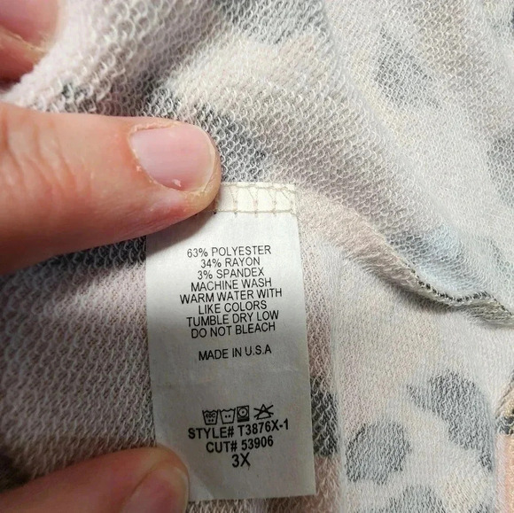 NWT Melissa Leopard Print Short Sleeve Plus Size 3XL Top - Picture 6 of 8